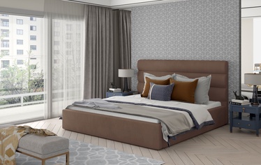 Кровать двухместная Caramel Monolith 09, 160 x 200 cm, светло-коричневый, с решеткой