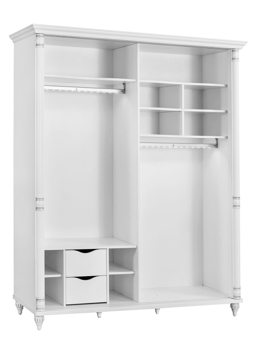 Riidekapp Kalune Design Romantic 813CLK3928, valge, 170 cm x 64 cm x 210 cm