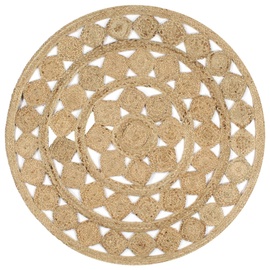 Ковер VLX Handmade Braided Jute 133711, светло-коричневый, 120 см x 120 см