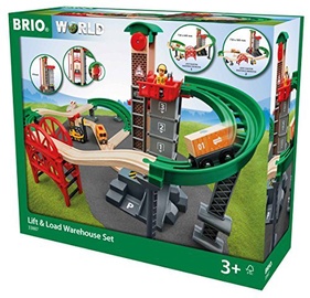 Transporta rotaļlietu komplekts Brio World Lift & Load Warehouse Set 33887, daudzkrāsaina