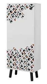 Batų spintelė Kalune Design Vegas SB 958, balta/juoda, 38 cm x 50 cm x 135 cm