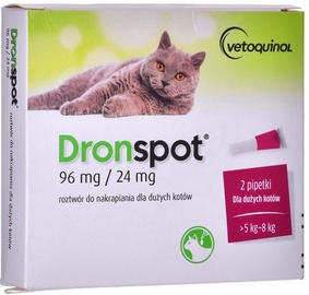 Barības piedevas, vitamīni kaķiem Vetoquinol Dronspot, 2 gab.