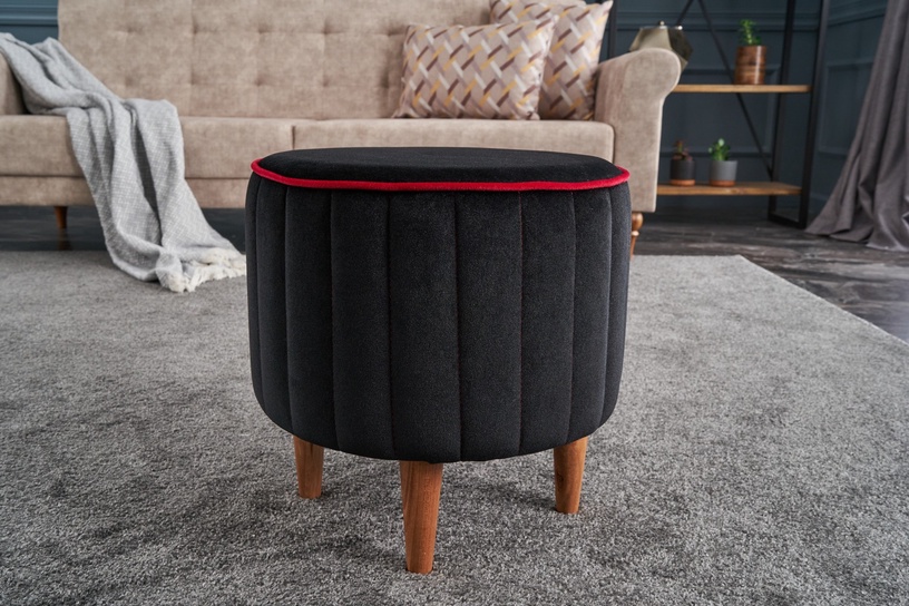 Pufs Hanah Home Lindy 825BLC1630, melna, 40 cm x 40 cm x 40 cm