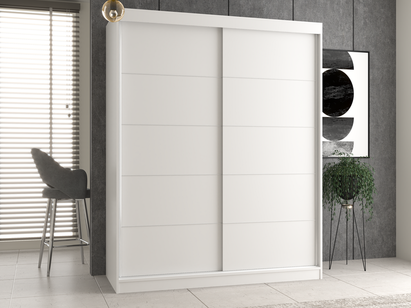 Riidekapp IGA 160, valge, 61 cm x 160 cm x 200 cm