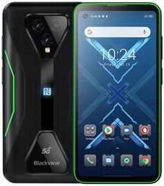 Mobiiltelefon Blackview BL5000 5G, must/roheline, 8GB/128GB