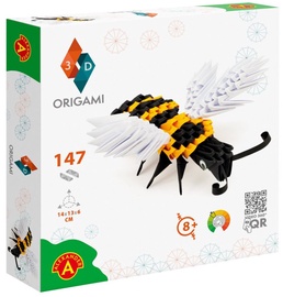 Papīra figūru izgatavošanas komplekts Alexander 3D Origami Bee 23473, balta/melna/dzeltena