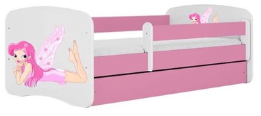 Vaikiška lova viengulė Kocot Kids Babydreams Fairy With Wings, balta/rožinė, 184 x 90 cm, su patalynės dėže