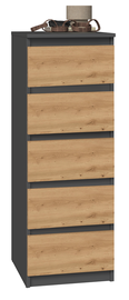 Комод Top E Shop W5, дубовый/антрацитовый, 40 x 45 см x 111 см