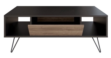 Kafijas galdiņš Kalune Design Mistico, melna/valriekstu, 1200 mm x 600 mm x 456 mm