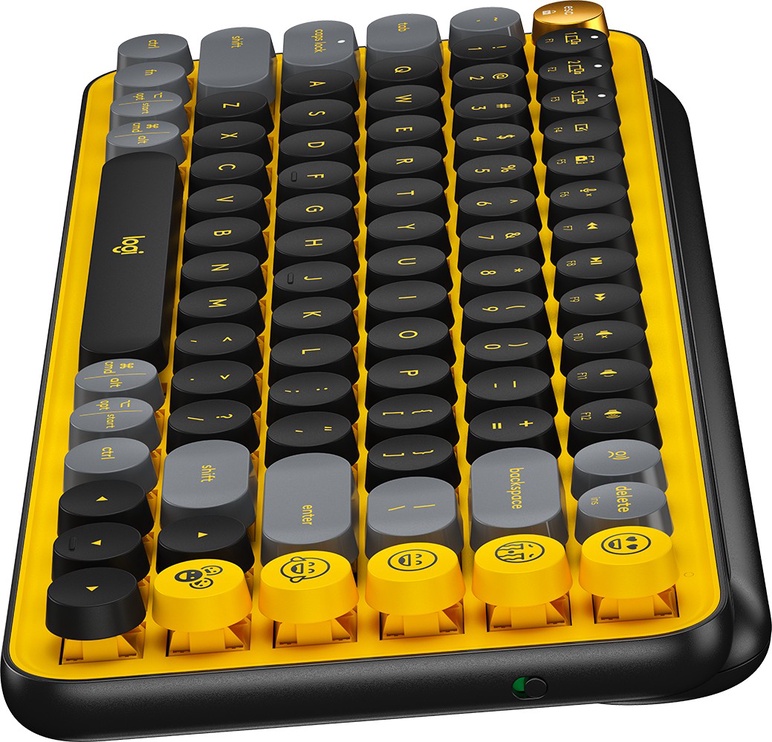 Клавиатура Logitech POP TTC BROWN EN, черный/желтый/серый, беспроводная