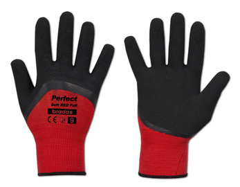 Рабочие перчатки перчатки Bradas Perfect Soft, полиэстер/латекс, красный, 11, 6 шт.