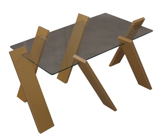 Журнальный столик Kalune Design Roman Maxi, желтый, 920 мм x 570 мм x 410 мм
