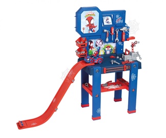 Žaislinis meistro įrankių rinkinys Smoby Workshop Spidey Bricolo, mėlyna/raudona