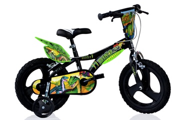 Детский велосипед Dino Bikes, черный/зеленый, 16″
