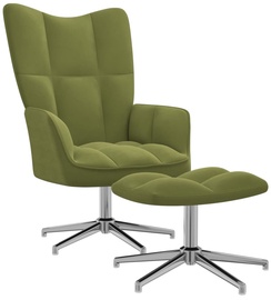 Кресло VLX Relaxing With Footstool 328131, светло-зеленый, 68 см x 62 см x 98 см