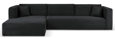 Stūra dīvāns Micadoni Home Diego, melna, kreisais, 340 x 180 cm x 85 cm