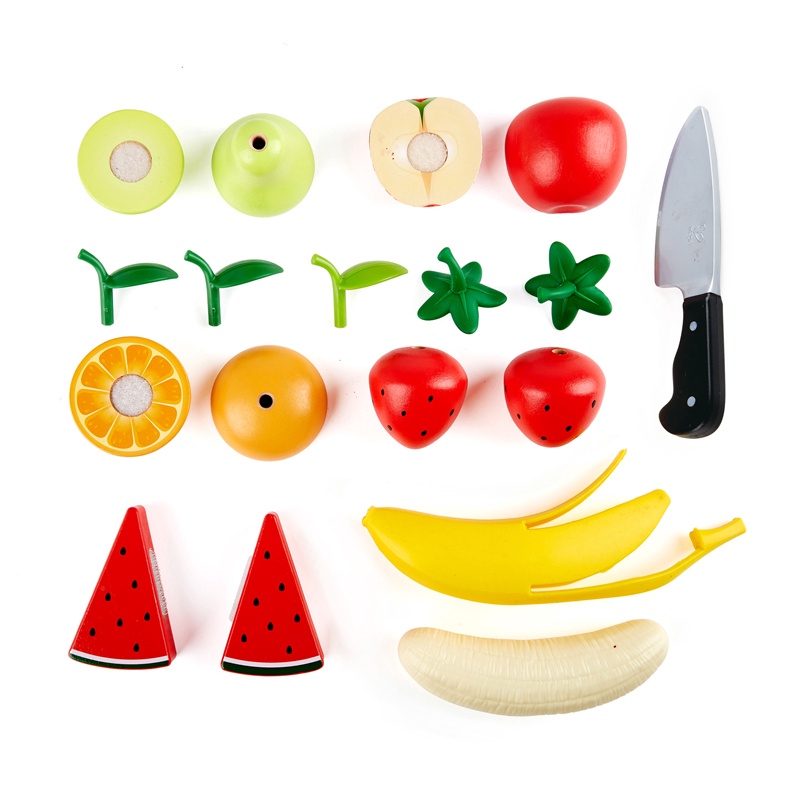 Mänguköögi tarbed, köögi mänguasjad, puuviljade lõikamise komplekt Hape Healthy Fruit E3171, mitmevärviline