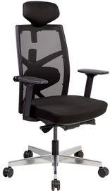 Biroja krēsls Home4you Tune 13474, 48 x 49 x 111 - 128 cm, melna