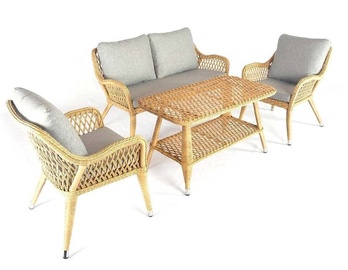 Välimööbli komplekt Floriane Garden Irys 211S 991DVN1149, hall/pruun, 4 istekohta