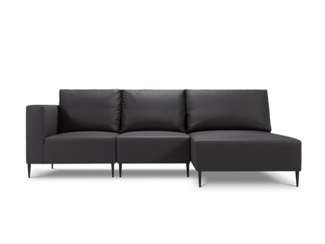 Kampinė lauko sofa Calme Jardin Fiji, juoda, dešininė, 147 cm x 260 cm x 93 cm
