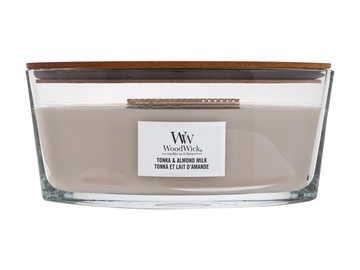Свеча ароматическая WoodWick Tonka & Almond Milk, 30 - 40 час, 453.6 г, 120 мм x 90 мм