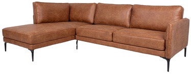 Kampinė sofa Home4you Sofia, ruda, kairinė, 257 x 168 cm x 82 cm