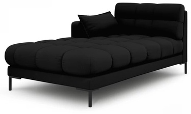 Dīvāns Micadoni Home Mamaia Chaise Longue, melna, kreisais, 185 x 105 cm x 75 cm
