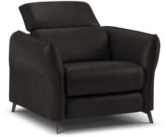 Fotelis Micadoni Home Viti Leather, juodas, 100 cm x 96 cm x 76 cm