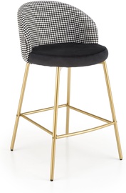Bāra krēsls H113, spīdīga, zelta/balta/melna, 47 cm x 55 cm x 85 cm