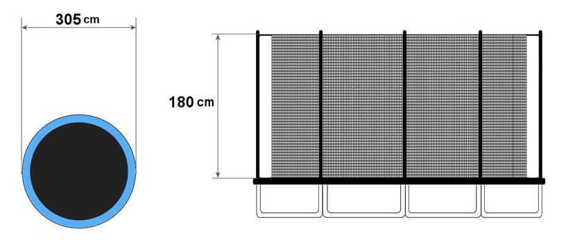 Aizsargtīkls ModernHome Internal Trampoline Net, 305 cm