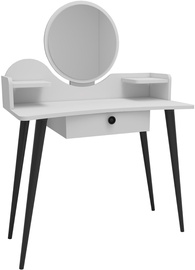 Столик-косметичка Kalune Design Meriska 550ARN2740, белый, 90 см x 45 см x 127.5 см, с зеркалом
