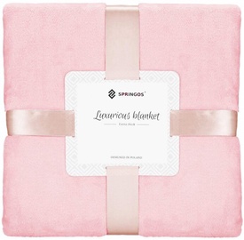 Pledi Springos Luxurious Blanket Extra Thick, rozā, 200 cm x 220 cm