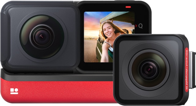 Экшн камера Insta360 One RS Twin Edition, черный/красный