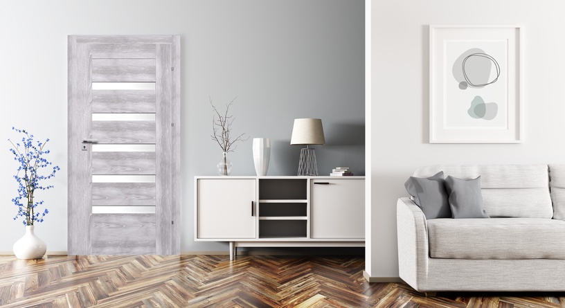 Полотно межкомнатной двери Domoletti PARIS, правосторонняя, серый, 203.5 x 74.4 x 4 см