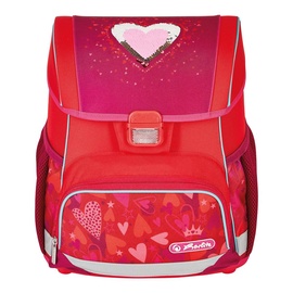 Skolas mugursoma Herlitz Sweet Hearts, sarkana, 22 cm x 31 cm x 37 cm