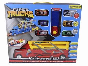 Rotaļlietu smagā tehnika Madej Super Trucks Ejection Container Truck 008244, daudzkrāsaina