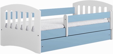 Vaikiška lova viengulė Kocot Kids Classic 1, mėlyna/balta, 164 x 90 cm, su patalynės dėže