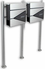 Postkast Bituxx B2M 3108, hõbe/hall, 10 cm x 16.5 cm x 120 cm