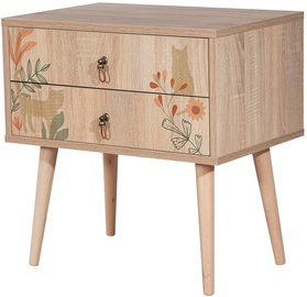 Ночной столик Kalune Design City Cat, многоцветный/дерево, 40 x 60 см x 61 см