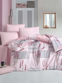 Gultas veļas komplekts Mijolnir Burçak, rozā/pelēka/fuksīna (magenta), 160x220 cm