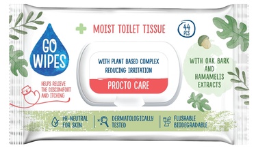 Tualettpaber Go Wipes Procto Care, drėgnas, 1 sl, 44 tk