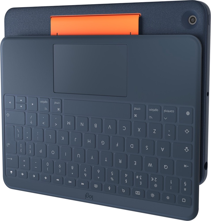 Klaviatūra Logitech Rugged Combo 3 Touch EN, zila, bezvadu