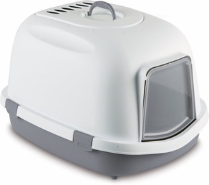 Slēgta tipa kaķu tualete Stefanplast Super Queen 590006GPI, balta/pelēka, iekštelpu, 71 cm x 55 cm x 45.6 cm