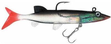 Дрожащая приманка Jaxon Magic Fish TX-M B 1211602, 8 см, 8 г, серебристый/черный/красный, 5 шт.