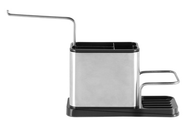 Kriauklės organizatorius - dėklas Nord Clean Sink Caddy, nerūdijantysis plienas/polipropilenas (pp), sidabro/juoda