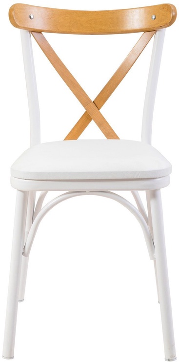 Ēdamistabas komplekts Kalune Design OLV-SA-TK2, balts/koka