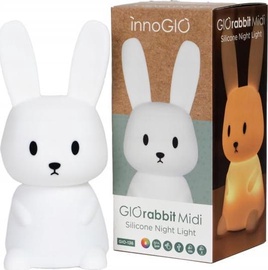 Nakts lampa InnoGIO Rabbit Midi, balta