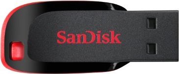USB zibatmiņa SanDisk Cruzer Blade, melna/sarkana, 16 GB