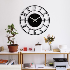 Настенные кварцевые часы Wallity Enzoclock, черный, металл, 48 см x 48 см, 48 см