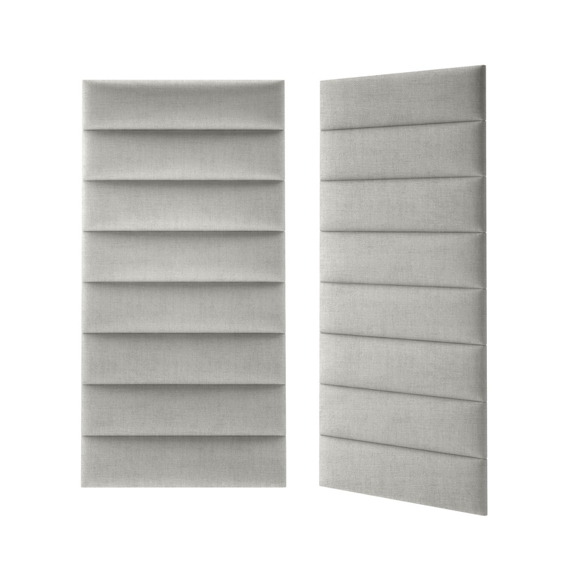 Dekoratiivne tekstiilist seinapaneel Mollis Basic Light Grey, 60 cm x 15 cm x 3.7 cm